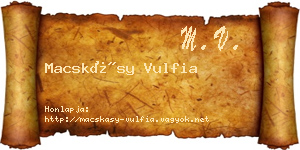 Macskásy Vulfia névjegykártya